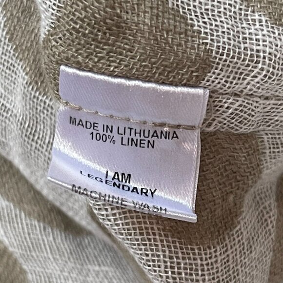 Flax Womens Polka Dot Linen Spartan Pullover Boxy Top Blouse Medium Beige NWOT - Picture 4 of 8